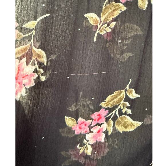 American Eagle Womens S Sheer Flowy Floral Blouse Fairy Grunge Whimsigoth Sultry - Picture 10 of 10